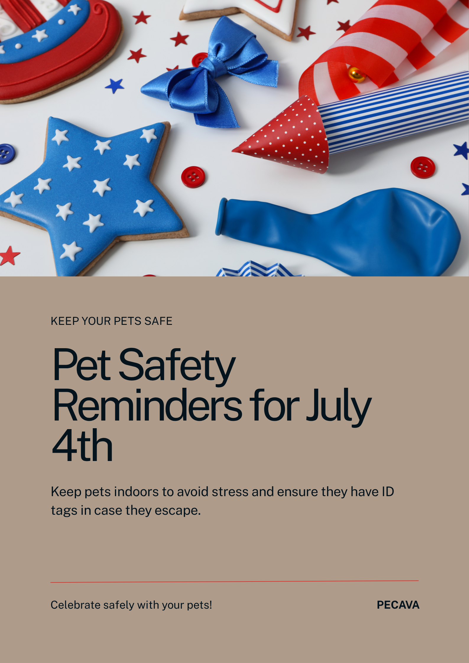 PECAVA Poster – Pet Safety Reminders for July 4th