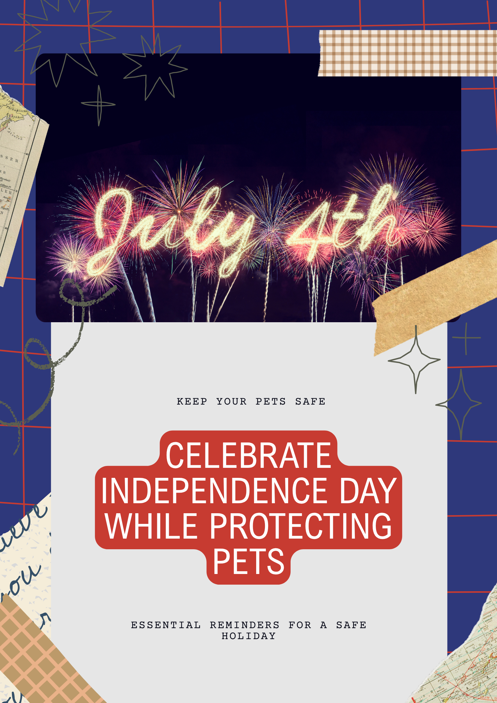 PECAVA Poster – Pet Safety Reminders for July 4th