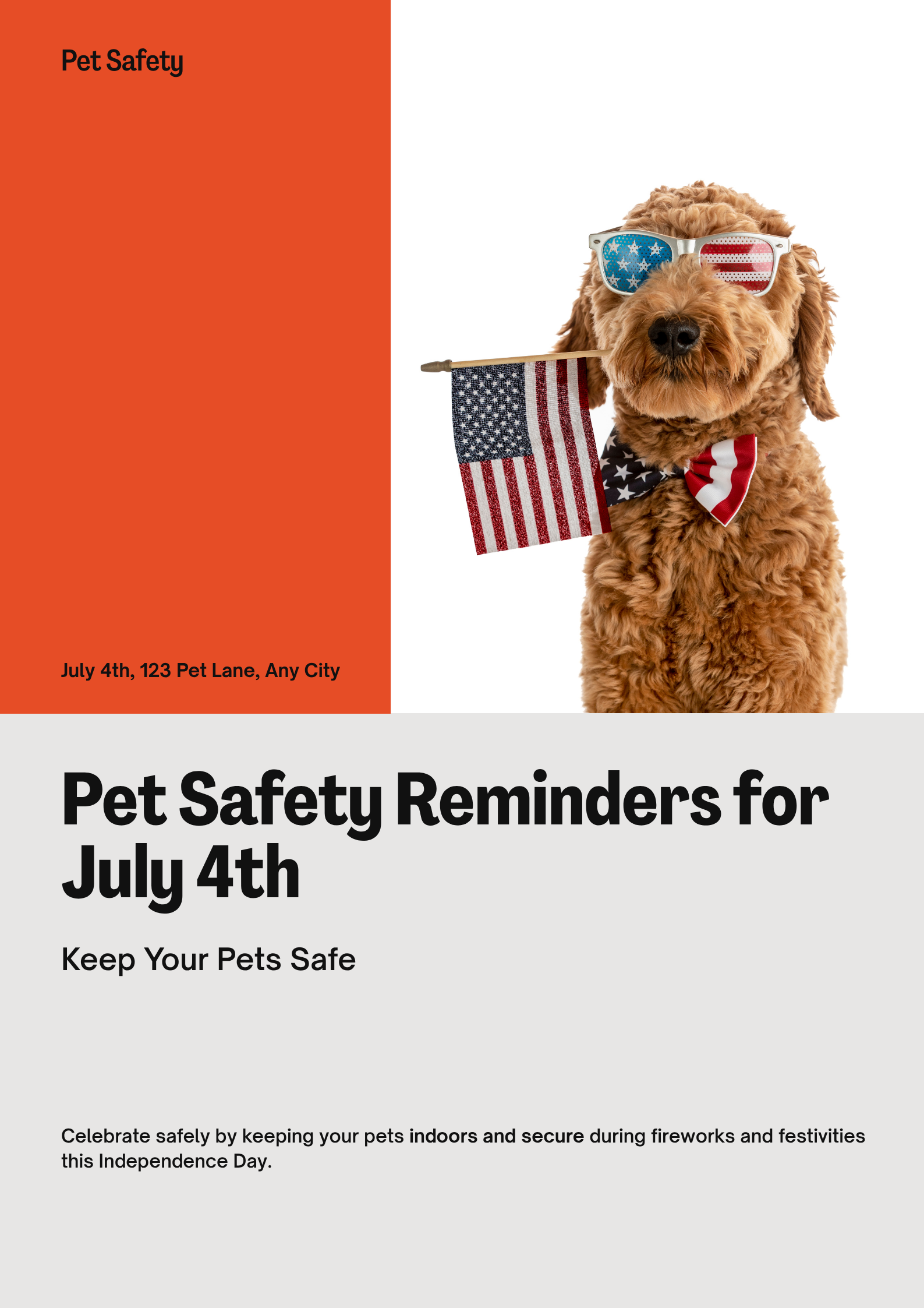 PECAVA Poster – Pet Safety Reminders for July 4th
