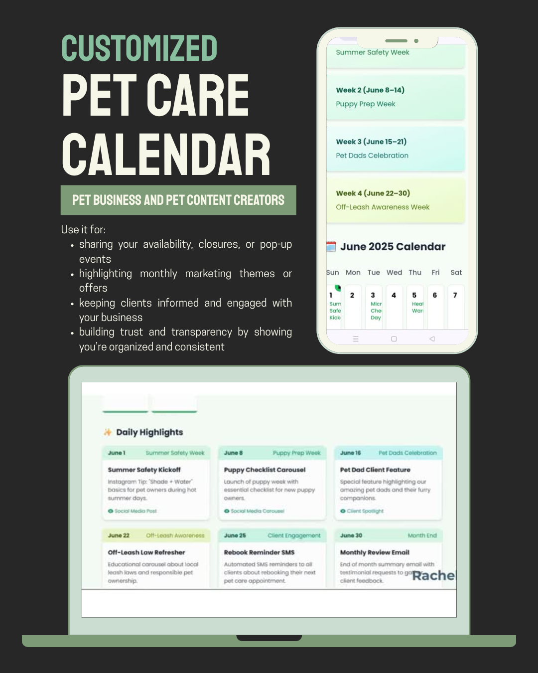 Pet Care Calendar (Customized Widget)
