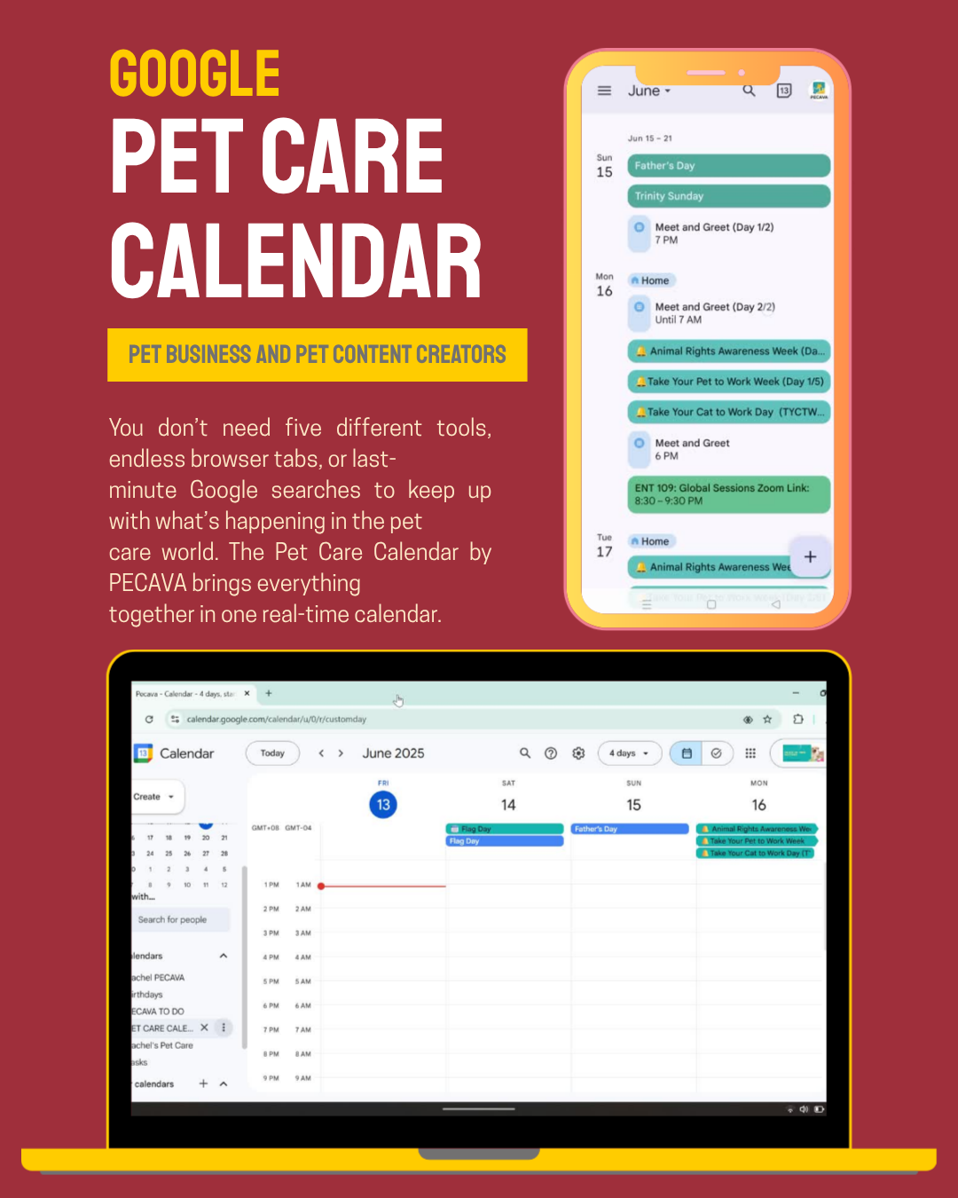 Google Pet Care Calendar FREE
