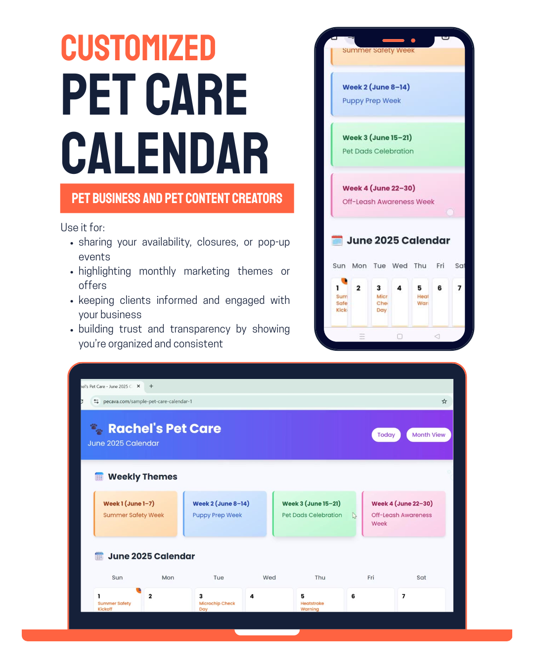 Pet Care Calendar (Customized Widget)